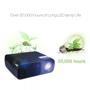 iRULU Portable Multimedia 2600 Lumens Mini LED Projector with VGA USB SD AV HDMI for Home Cinema Theater, Child Games or Business Presentations and Meetings Black